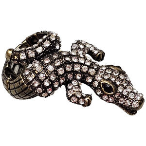Stretch Ring Rhinestone Alligator Crocodile Lizard